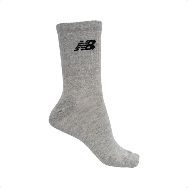 Kit 3 Pares de Meias New Balance Unissex Algodão Cano Longo