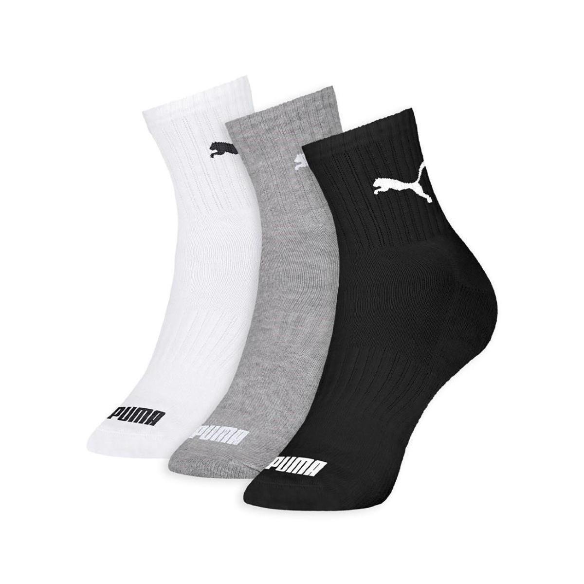 Kit 3 Pares De Meias Puma Masculinas Sapatilhas Cano Médio 4530 - Preto+Cinza Menor preço em Kit 3 Pares De Meias Puma Masculinas Sapatilhas Cano Médio 4530 - Preto+Cinza