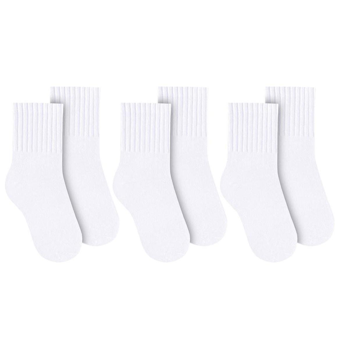 Kit 3 Pares de Meias Selene Básica Cano Médio Inf - Branco Menor preço em Kit 3 Pares de Meias Selene Básica Cano Médio Inf - Branco