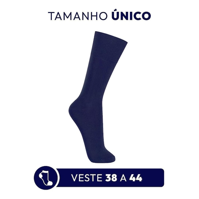 Kit 3 Pares de Meias Sociais Azul de Algodão
