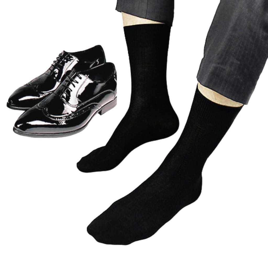 Kit 3 Pares de Meias Sociais Preto de Algodão