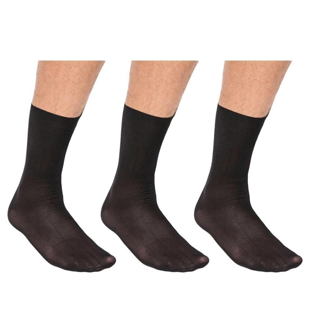 Kit 3 Pares de Meias Social Selene Poliamida Juve - Preto Menor preço em Kit 3 Pares de Meias Social Selene Poliamida Juve - Preto