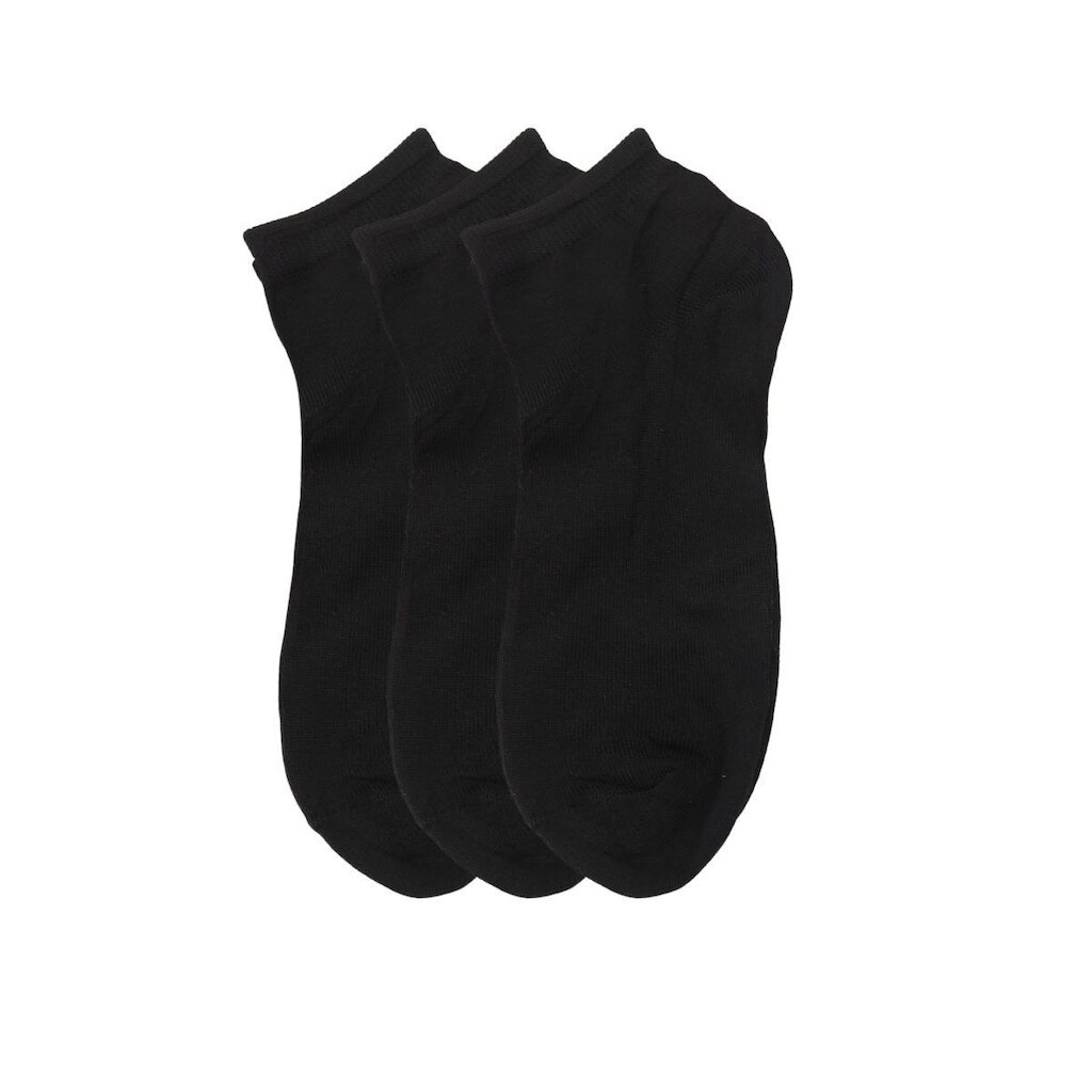 Kit 3 Pares de Meias Soquete Invisível Unissex - Preto