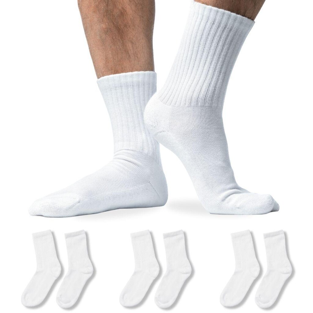 Kit 3 Pares Meia Cano Longo Esportiva Academia