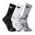 Kit 3 Pares Meia de Corrida New Balance Performance Cano Médio Poliamida Unissex - Preto+Branco