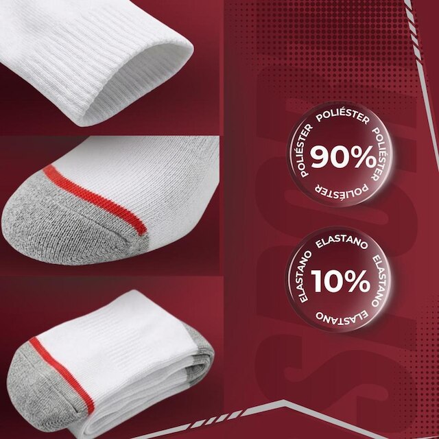 Kit 3 Pares Meia Esportiva Cano Curto Tecido Tecnológico Atoalhado Confortável Toque Macio Up 5186