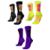 Kit 3 Pares Meia HUPI RUN Corrida Esportiva 36-42 Cano Médio - Roxo+Amarelo