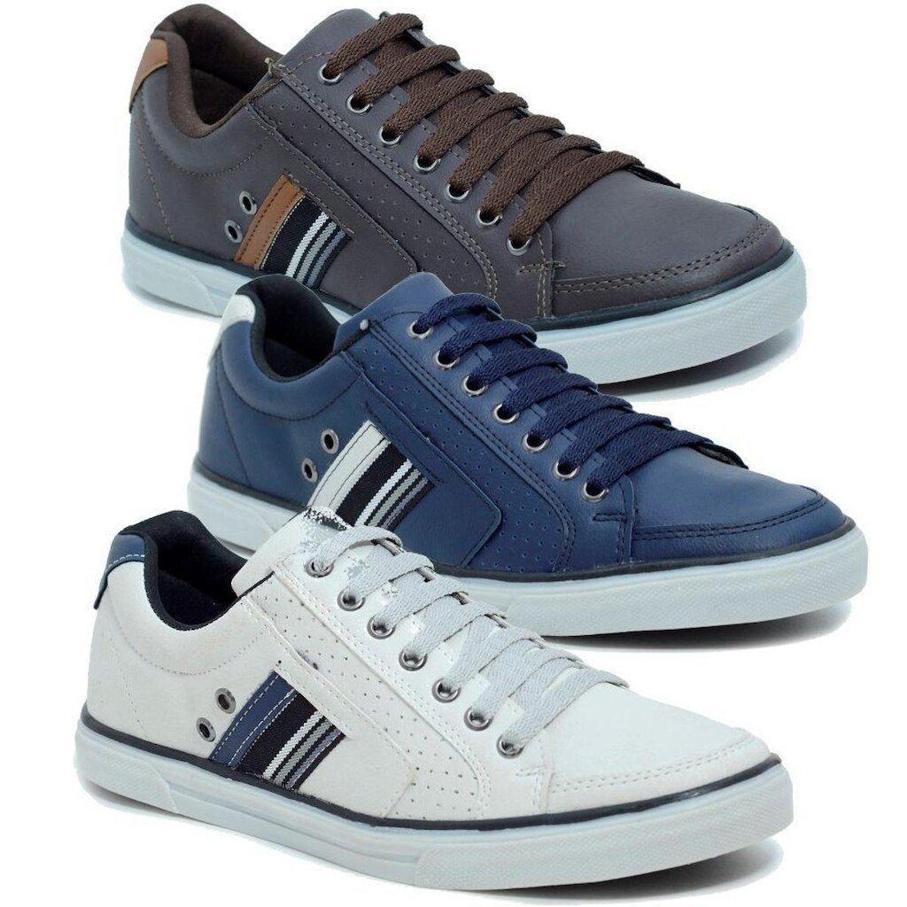 Kit 3 Pares Sapatenis Masculino Calce Facil Confortável