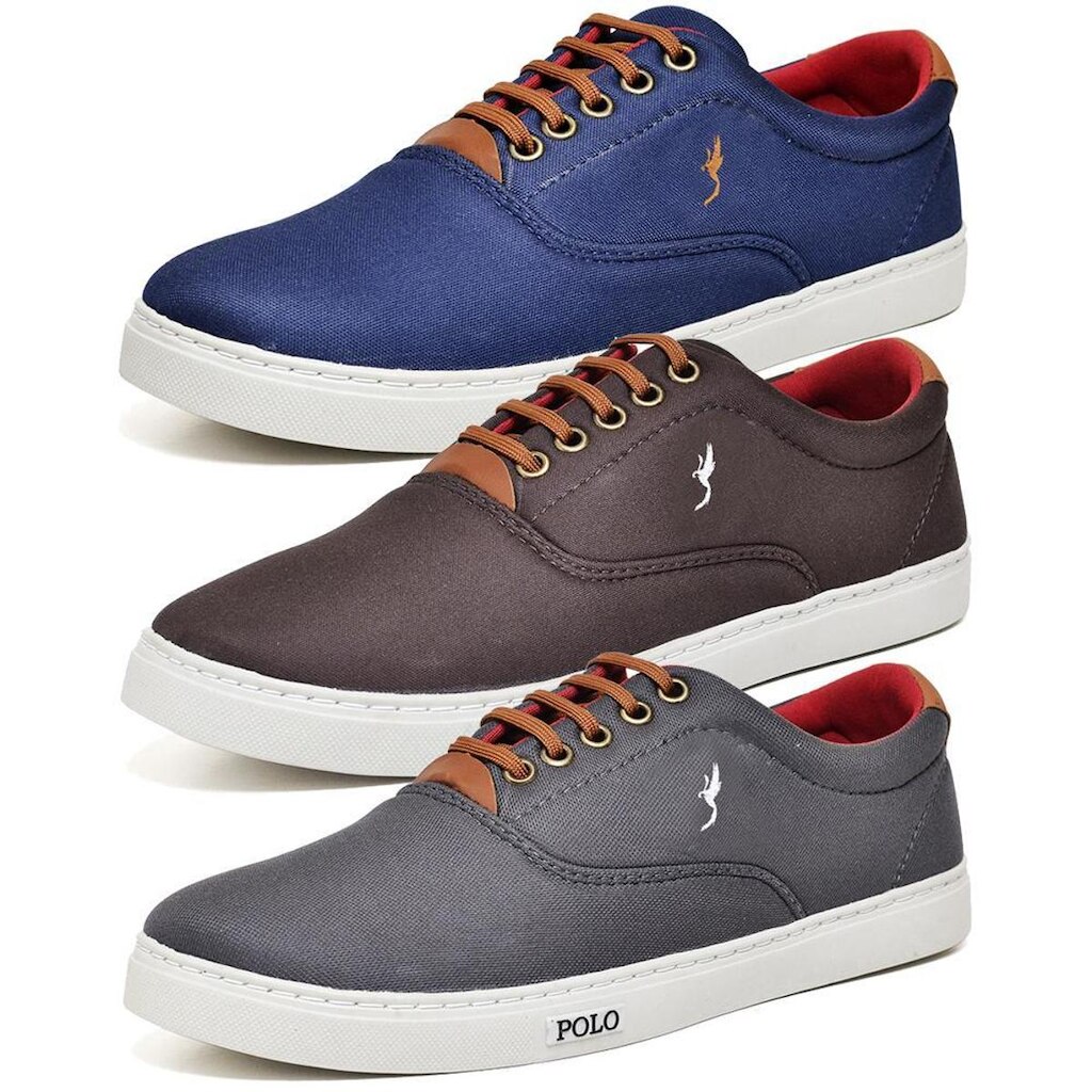 Kit 3 Pares Sapatenis Masculino Casual Confortavel e Bonito