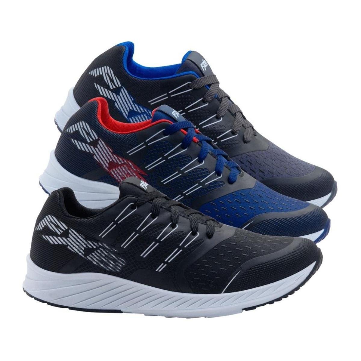 Kit 3 Pares Tênis Masculino FXB Esportivo Academia Conforto Menor preço em Kit 3 Pares Tênis Masculino FXB Esportivo Academia Conforto