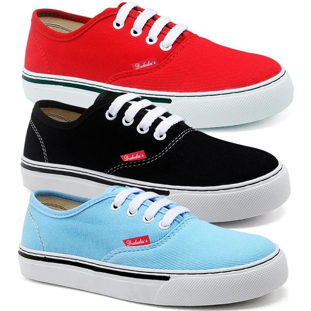 Kit 3 Pares Tênis Sapatênis Casual Feminino Polo Blu Leve