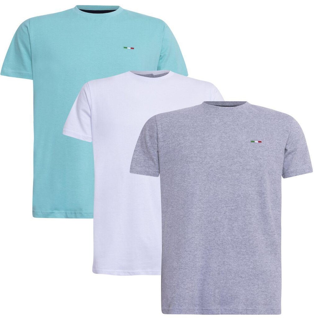 Kit 3 Peças Camisetas Básicas Masculina FMF em Algodão Premium no Estilo Clássico Bordado Itália