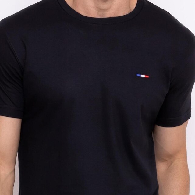 Kit 3 Peças Camisetas Básicas Masculina Industrie em Algodão Premium no Estilo Tommy Bordado França