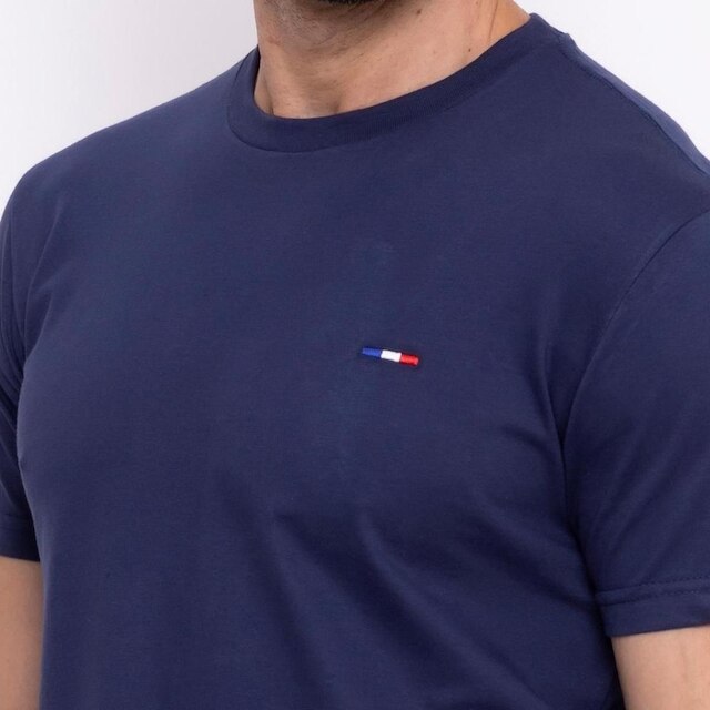 Kit 3 Peças Camisetas Básicas Masculina Industrie em Algodão Premium no Estilo Tommy Bordado França