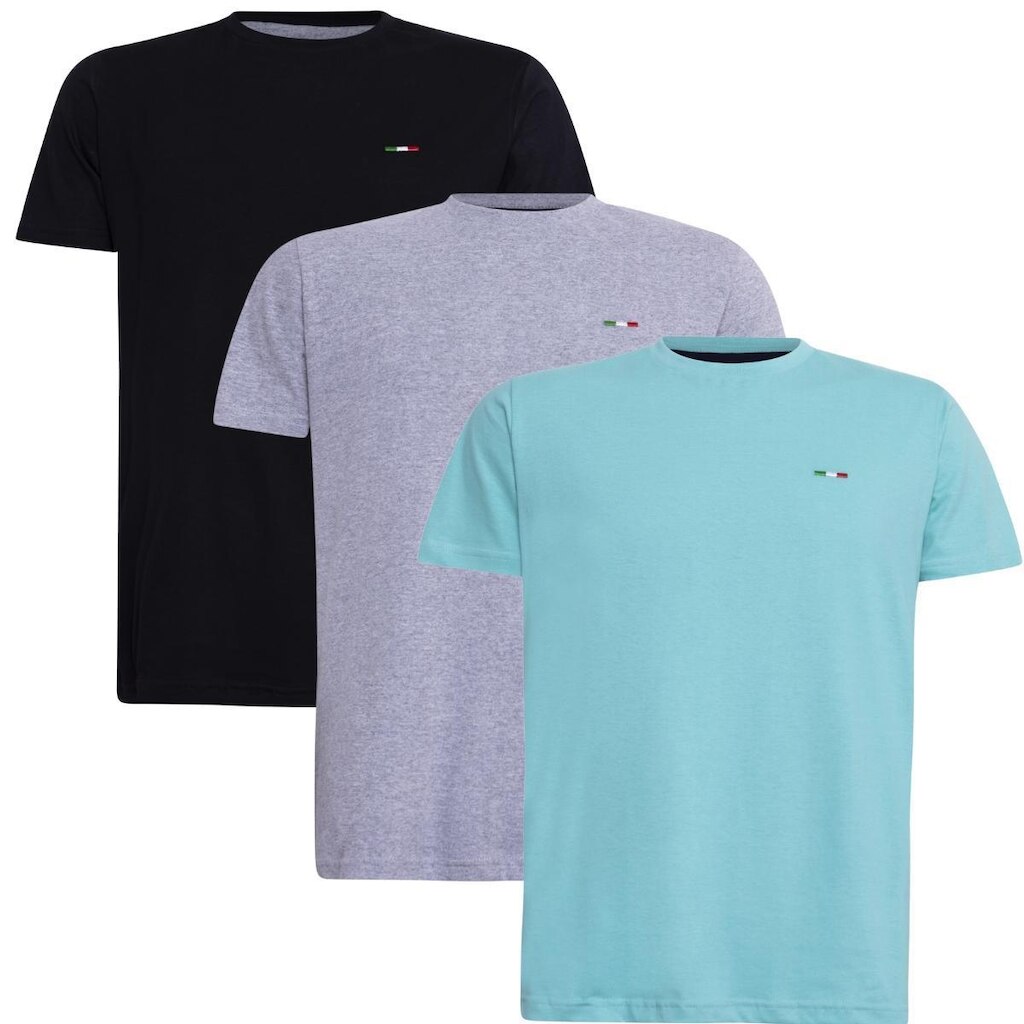 Kit 3 Peças Camisetas Básicas Masculina Vih Triny em Algodão Premium no  Clássico Bordado Itália