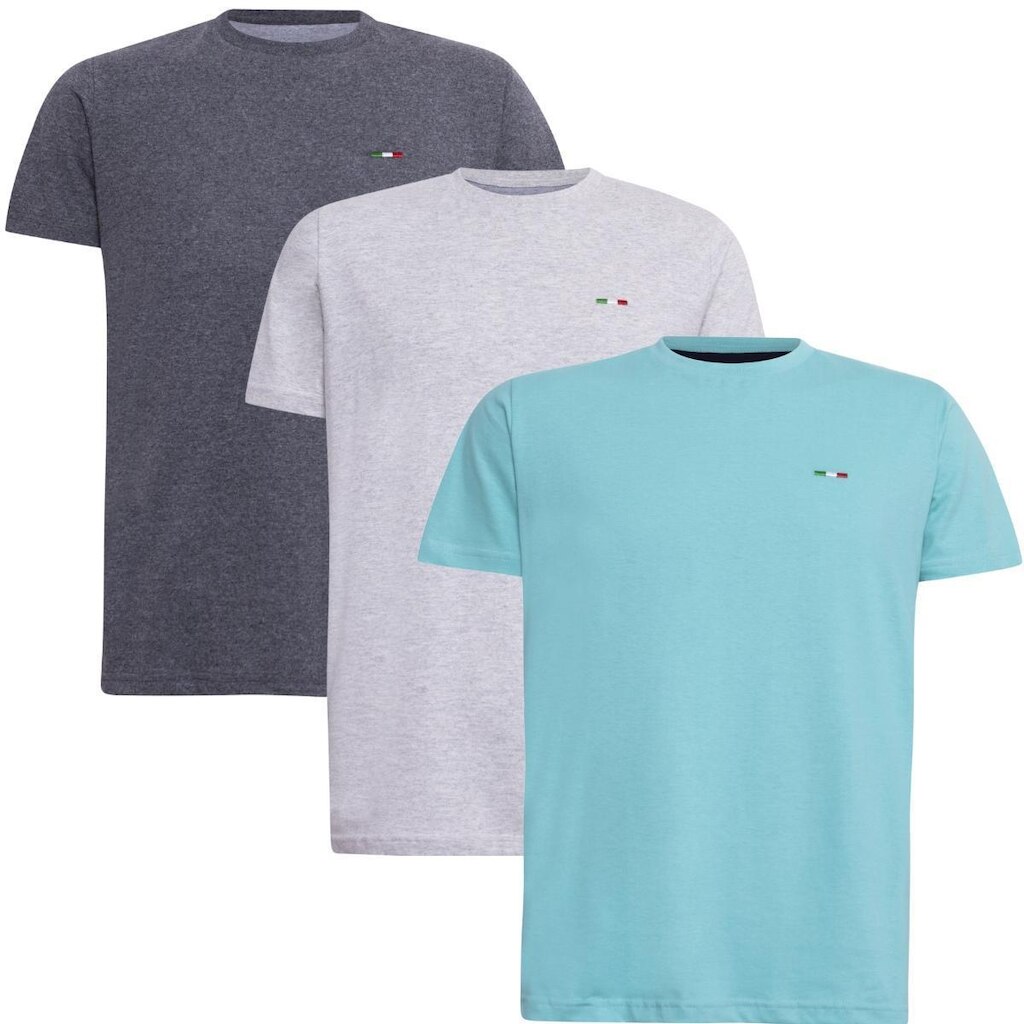 Kit 3 Peças Camisetas Básicas Masculina Vih Triny em Algodão Premium no  Clássico Bordado Itália