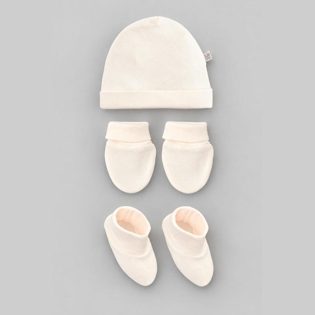Kit 3 Peças Pingo Lelê Touca Luva E Sapatinho Off White