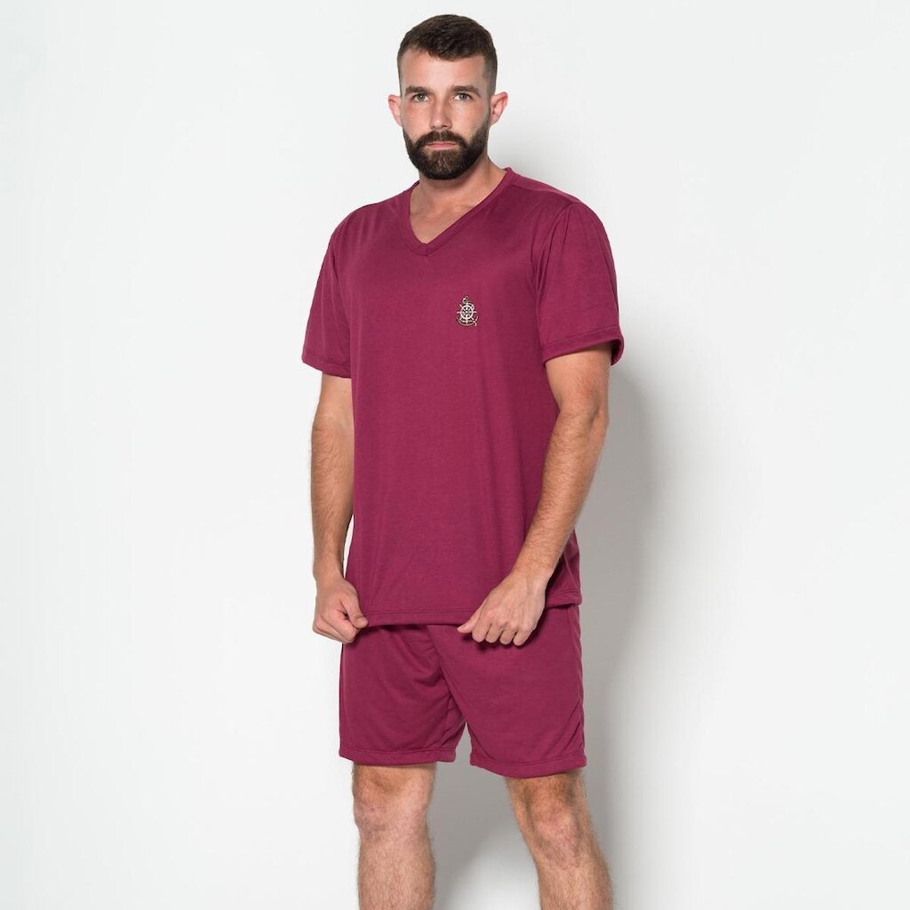 Kit 3 Pijamas Masculino Liso Curto Short e Camisa Verão