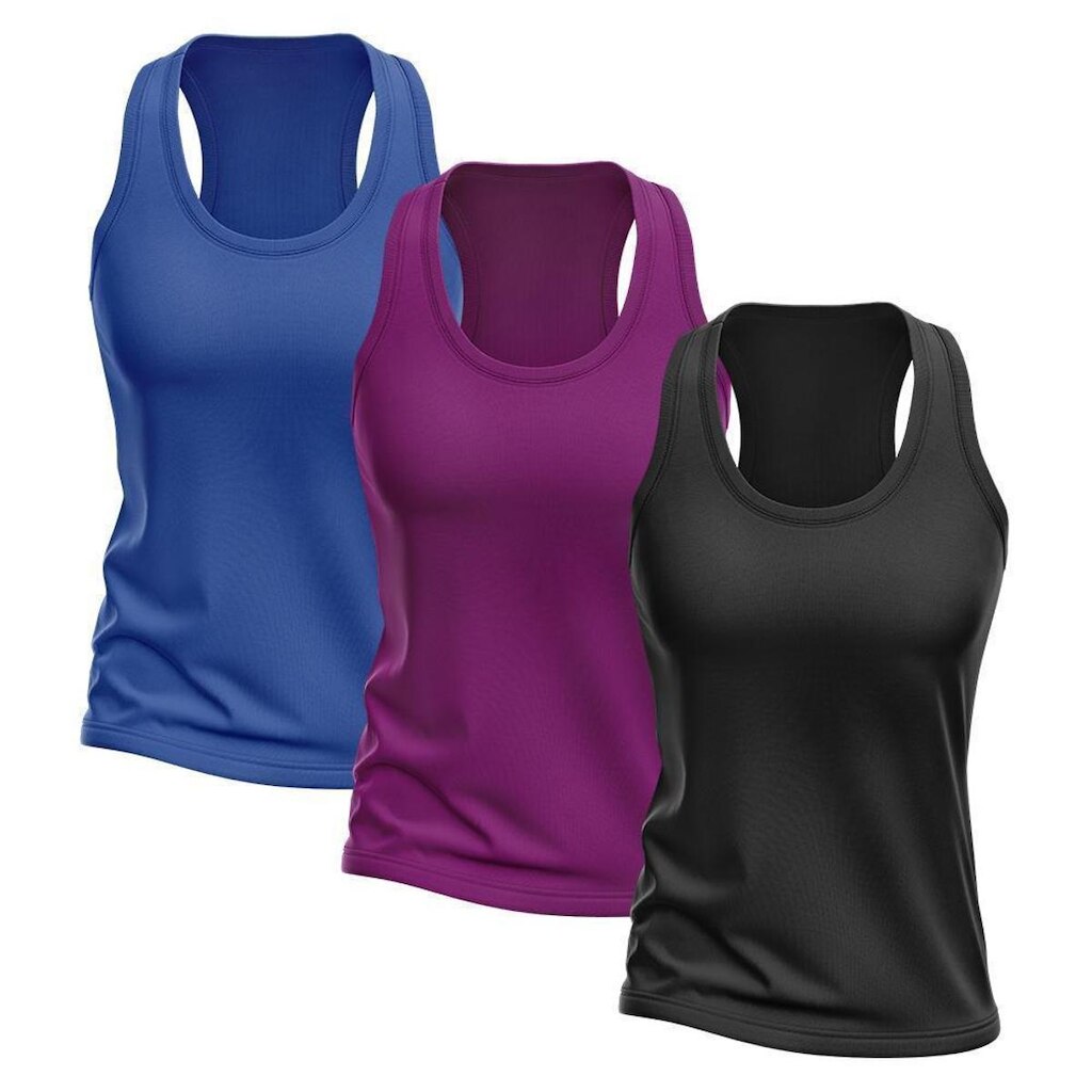 Kit 3 Regata Good Look Nadador Dry Proteção Solar UV Feminina