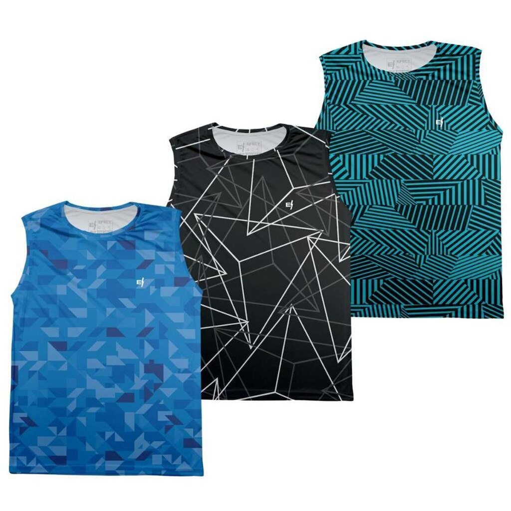 Kit 3 Regata Masculina Camisa Fitness Academia Musculação Treino funcional