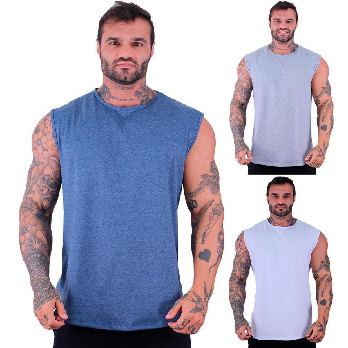 Kit 3 Regatas Longline Machão Masculina MXD Conceito Cores Casuais Fitness Academia Musculação Menor preço em Kit 3 Regatas Longline Machão Masculina MXD Conceito Cores Casuais Fitness Academia Musculação