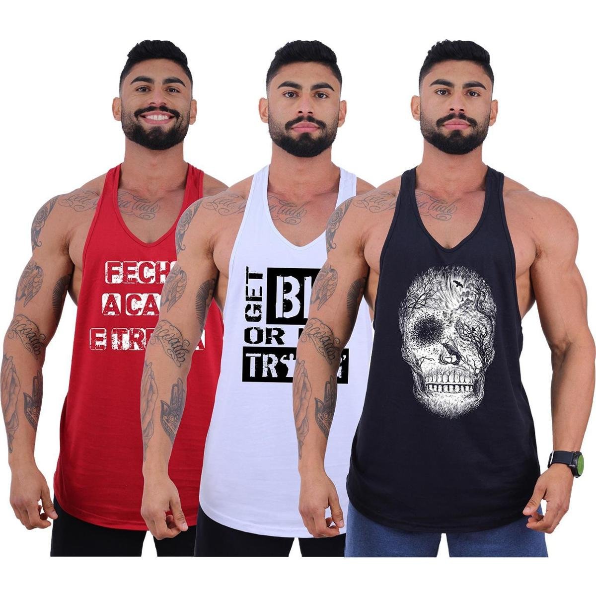 Kit 3 Regatas Super Cavada Masculina MXD Conceito Academia Treino Fitness Musculação Menor preço em Kit 3 Regatas Super Cavada Masculina MXD Conceito Academia Treino Fitness Musculação