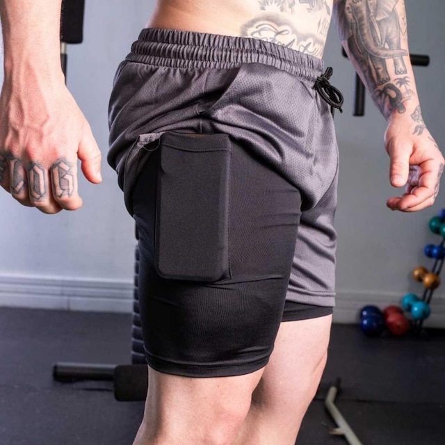 Kit 3 Short Masculino Academia Esportivo 2 em 1 Short Segunda Pele Calção Corrida Fitness Treino