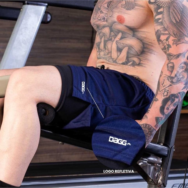 Kit 3 Short Masculino Academia Esportivo 2 em 1 Short Segunda Pele Calção Corrida Fitness Treino