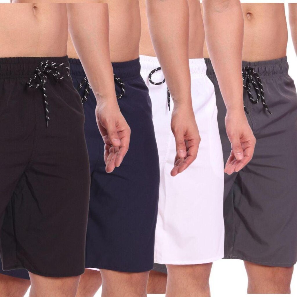 Kit 3 Shorts Bermuda Califórnia Lisa Cordão Bolsos Masculina