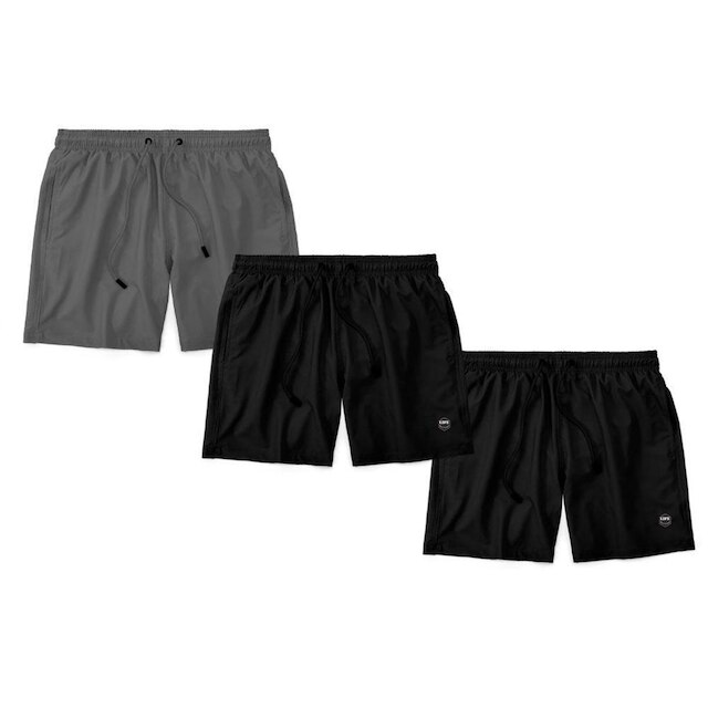 Kit 3 Shorts Bermuda Masculino Básico Mauricinho Tactel