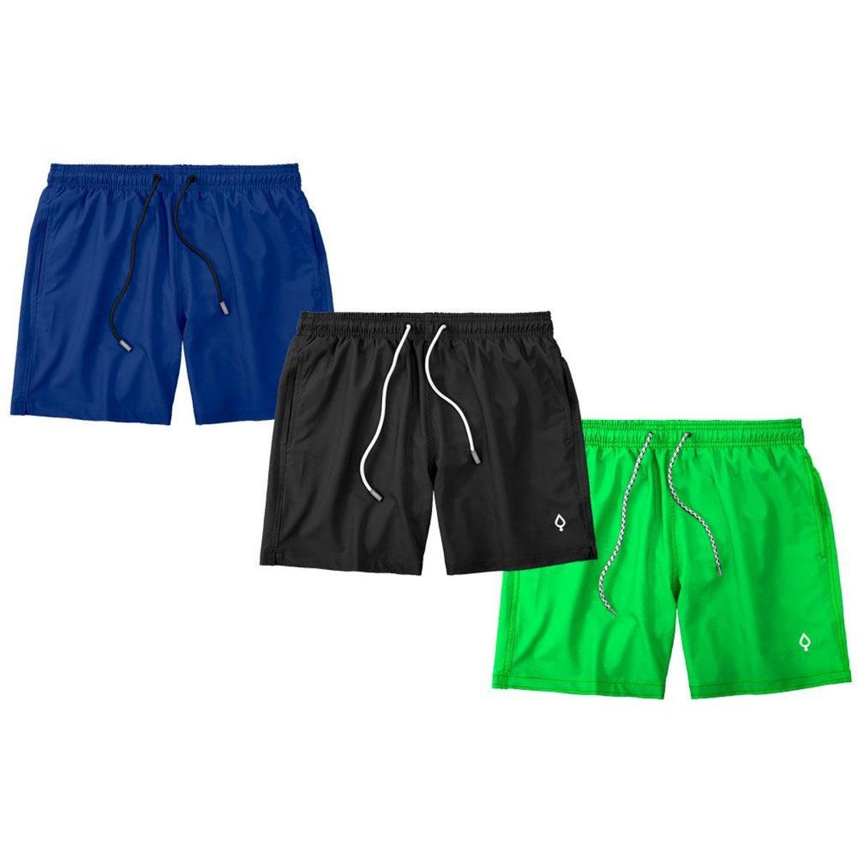 Kit 3 Shorts Bermudas Liso Lisa e Estampado Masculino Tactel Básico Menor preço em Kit 3 Shorts Bermudas Liso Lisa e Estampado Masculino Tactel Básico