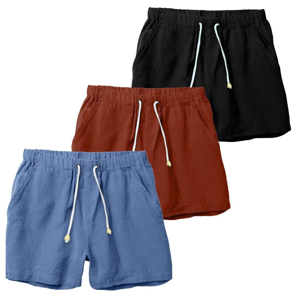 Kit 3 Shorts Linho Premium Bermuda Masculina Moda Praia Luxo Menor preço em Kit 3 Shorts Linho Premium Bermuda Masculina Moda Praia Luxo