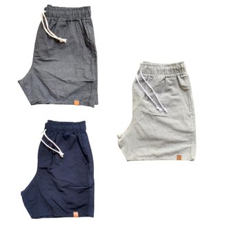 Kit 3 Shorts Mauricinho Plus Size Fio Tinto Linho 3 Bolsos Cor:;Tamanho:G2