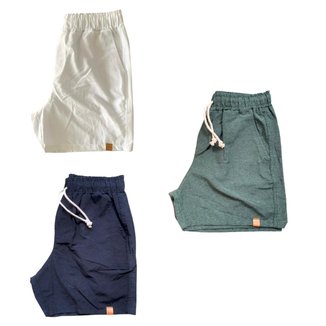 Kit 3 Shorts Mauricinho Plus Size Fio Tinto Linho 3 Bolsos Cor:;Tamanho:G3