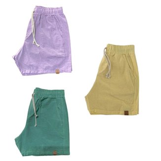 Kit 3 Shorts Mauricinho Plus Size Fio Tinto Linho 3 Bolsos Cor:;Tamanho:G3