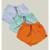 Kit 3 Shorts Praia Feminino Elastano Premium WSS Branco Laranja e Verde Água - Laranja