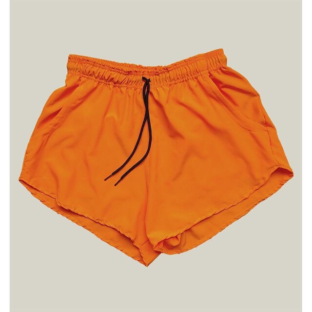 Kit 3 Shorts Praia Feminino Elastano Premium WSS Branco Laranja e Verde Água
