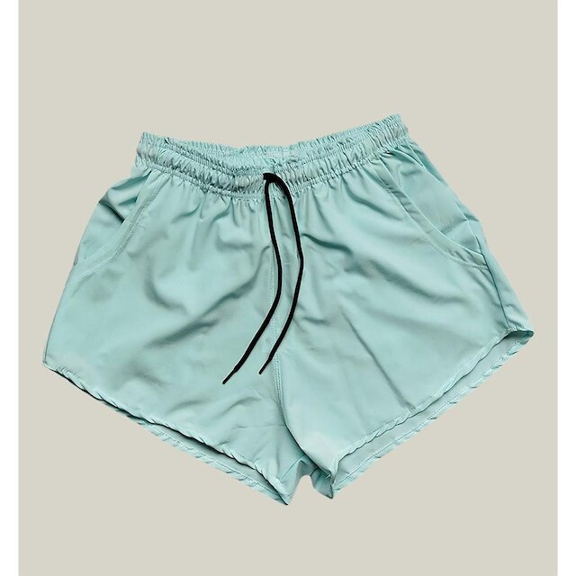 Kit 3 Shorts Praia Feminino Elastano Premium WSS Branco Laranja e Verde Água