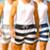 KIT 3 Shorts Tactel Bermuda Masculino Praia LISTRADO 1087 - Preto+Cinza