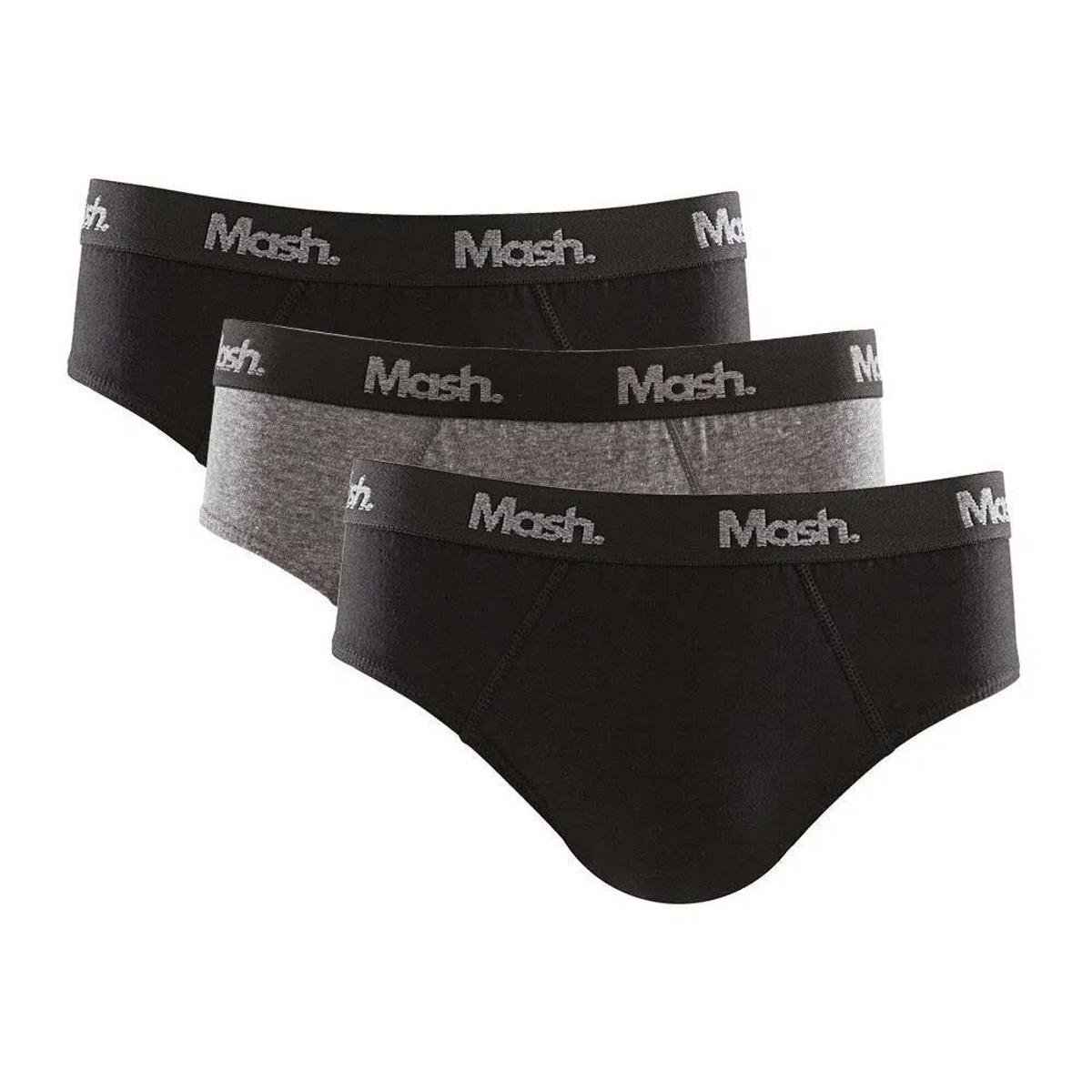 Kit 3 Slip Cueca Mash Masculino Algodão Elástico Conforto - Preto+Areia Menor preço em Kit 3 Slip Cueca Mash Masculino Algodão Elástico Conforto - Preto+Areia