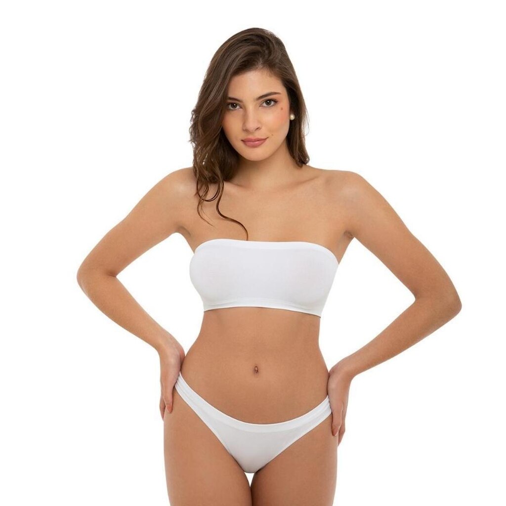 Kit 3 Sutia Faixa Sem Alça Top Sem Costura Sem Bojo Microfibra Trifil Canelado Original