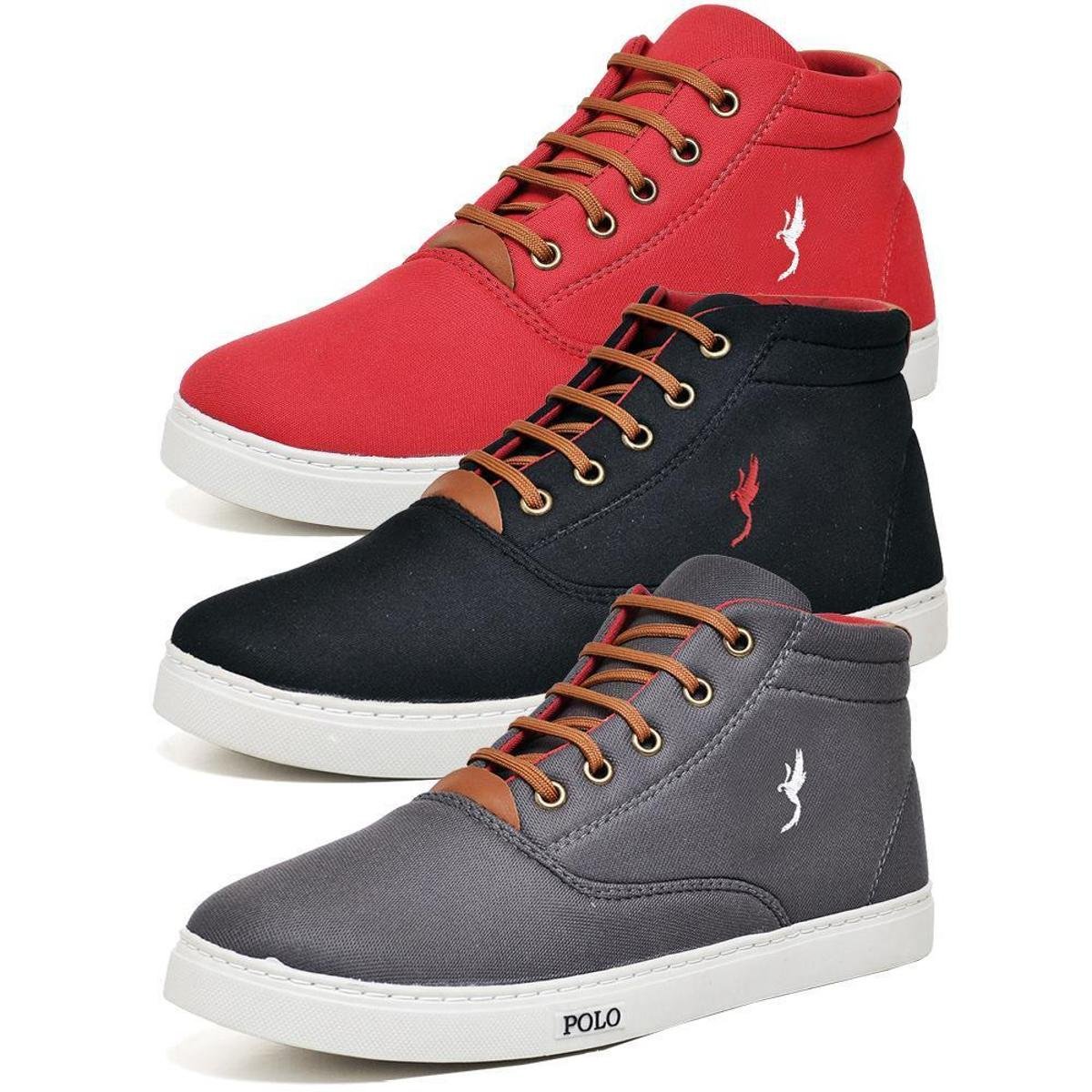 Kit Tênis Casual Masculino Cano Alto Confortável Macio Zattini