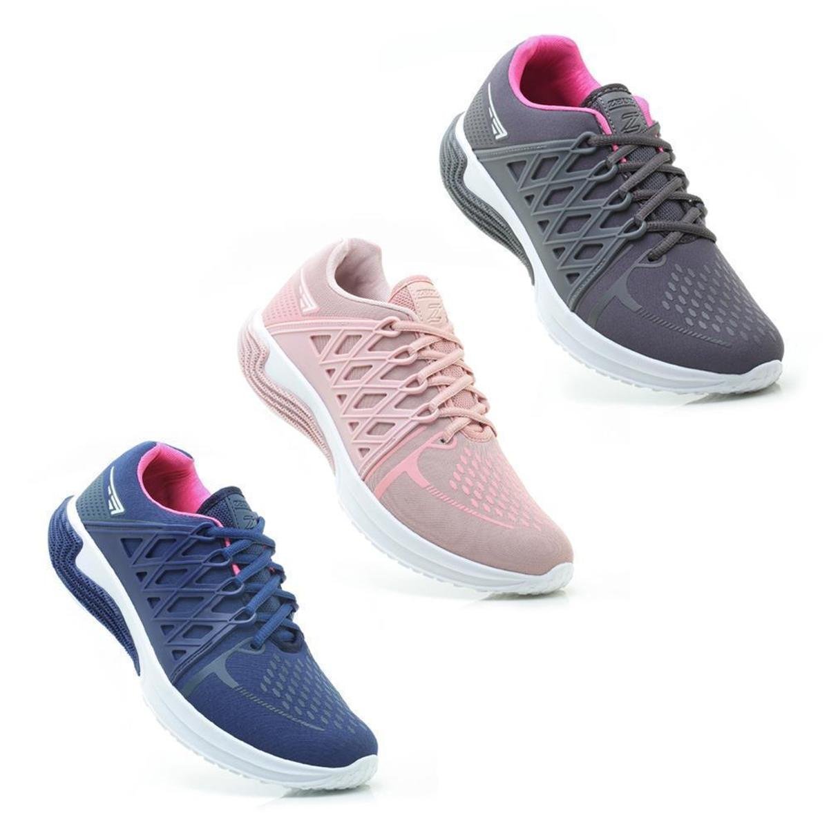Kit 3 Tênis Esportivo Feminino Cadarço Academia Fitness é ruim? Kit 3 Tênis Esportivo Feminino Cadarço Academia Fitness é boa?