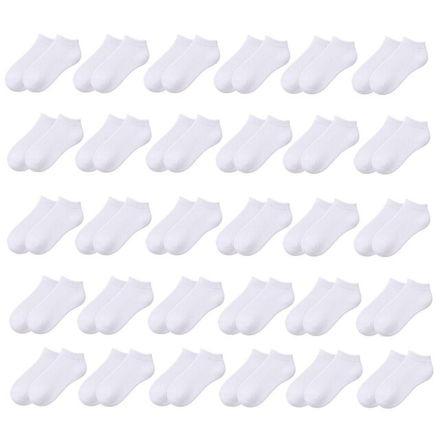 Kit 30 Pares de Meias Soquete Cano Curto Baixo Unissex Masculina Feminina Básica Academia Tênis