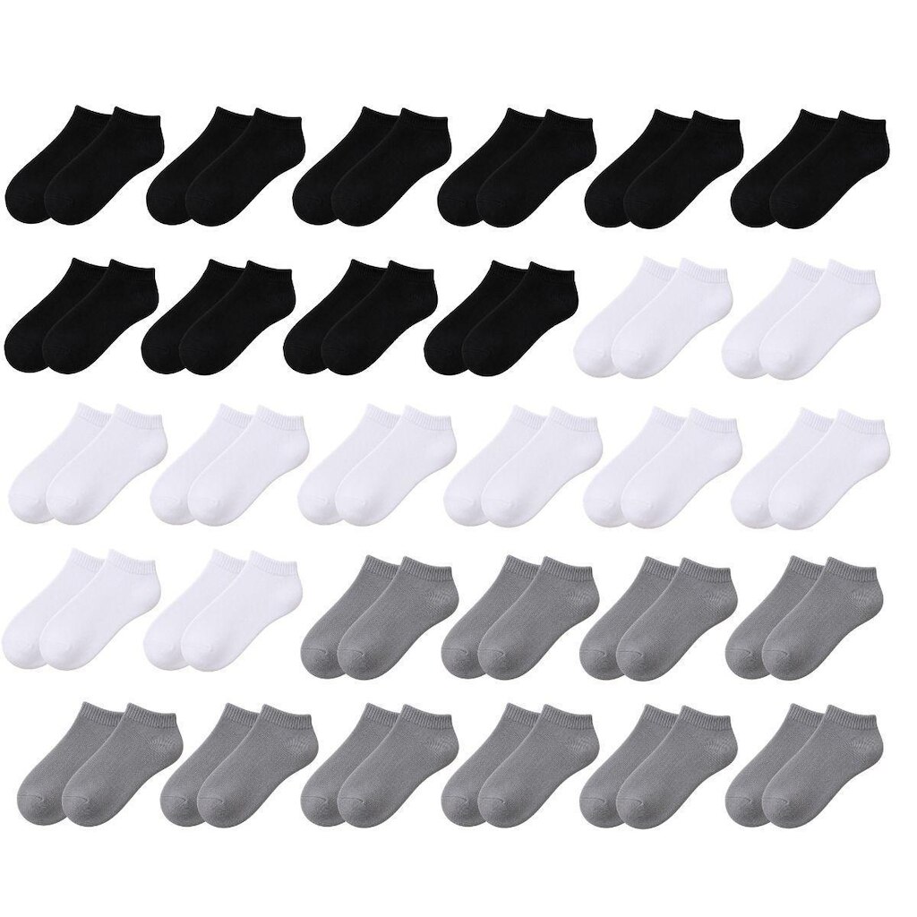 Kit 30 Pares de Meias Soquete Cano Curto Baixo Unissex Masculina Feminina Básica Academia Tênis