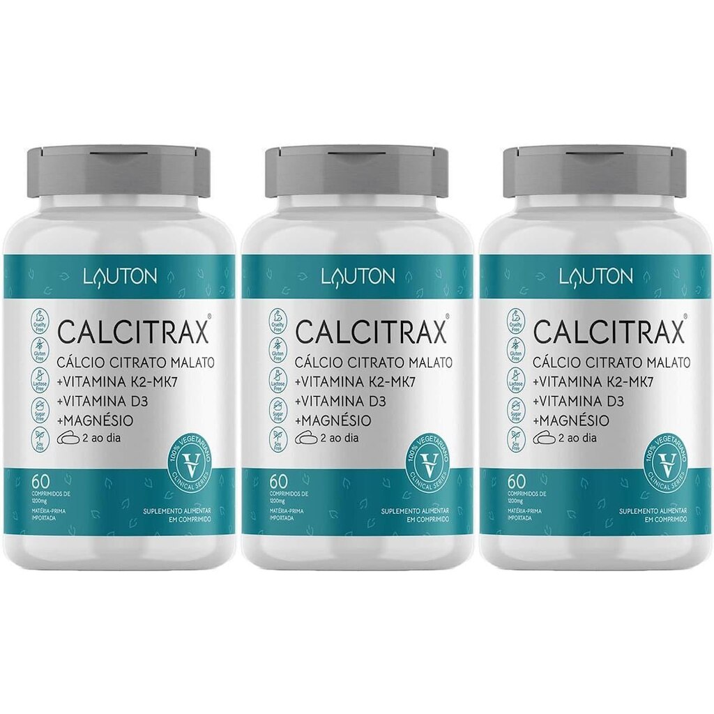 Kit 3X Calcitrax - 60 Comprimidos - Lauton Nutrition