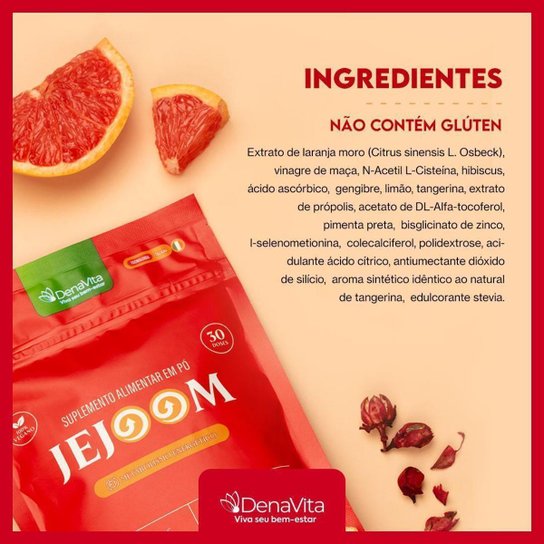 Kit 3x Jejoom Com Extrato de Laranja Moro, Nac, Vitamina C, Hibisco, Zinco, Pimenta Preta