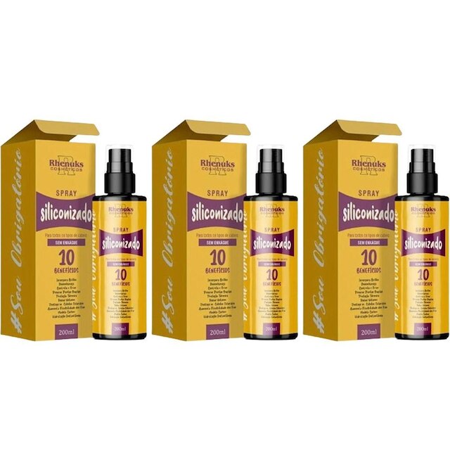 Kit 3x Siliconizado 10 Benefícios Rhenuks 200ml