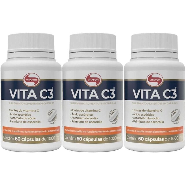 Kit 3X Vita C3 - 60 Cápsulas - Vitafor
