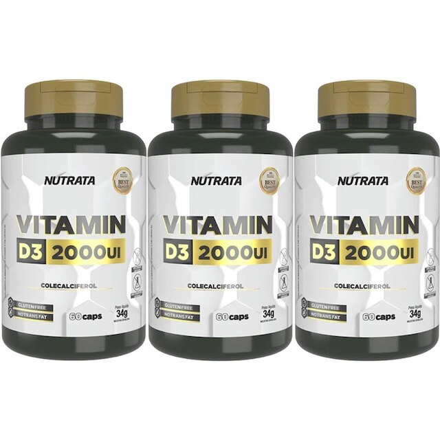 Kit 3X Vitamina D3 - 60 Cápsulas - Nutrata